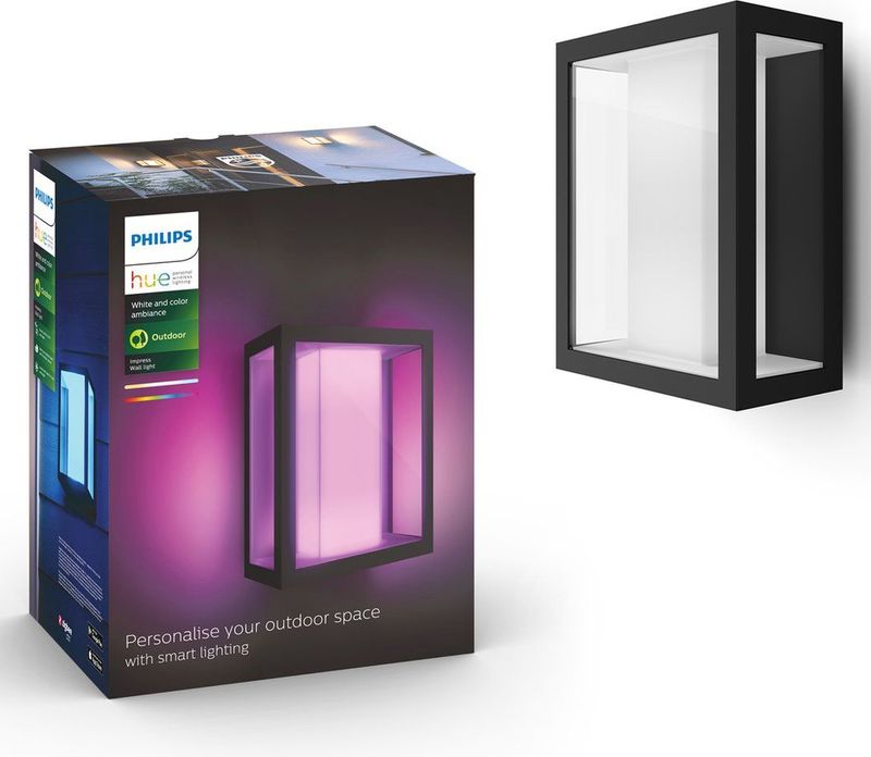 Philips Hue Impress Wandleuchte White & Color Schwarz breit