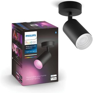 Philips Hue Fugato Opbouwspot White and Color Ambiance GU10 Zwart 5,7W Bluetooth