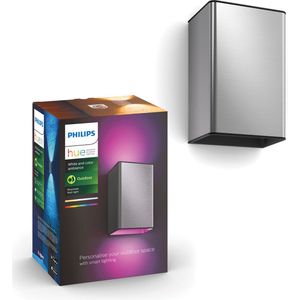 Philips - Hue Resonate - Wandlamp - Wit en Gekleurd Licht - Roestvrij Staal