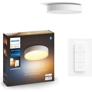 Philips Hue Enrave plafondlamp warm tot koelwit licht wit 26cm 1 dimmer switch tot koudwit