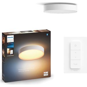 Philips Hue Enrave plafondlamp - warm tot koelwit licht - wit - 42cm - 1 dimmer switch