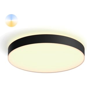Philips Hue Enrave plafondlamp - warm tot koelwit licht - zwart - 55cm - 1 dimmer switch