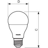 Philips - LED A60 - Lamp E27 - Warmwit - 11W