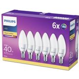 Lampen - Kaarsvormige LED Lampen - Mat - Warm Wit Licht - 6 Stuks