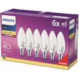 Philips Ledlamp Kaars Warm Wit E14 5,5w 6 Stuks