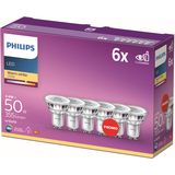 Philips LED-Spot 6-pack - Warmwit Licht - GU10 - 50 W - Energiezuinige LED-verlichting