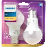 Philips LEDbulb A60 B22 13W 3000K 1521lm 230V - 2-Pack - Warm Wit