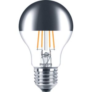 6x Philips LED lamp E27 | Peer A60 | Kopspiegel | Zilver | 2700K | Dimbaar | 7.2W (50W)