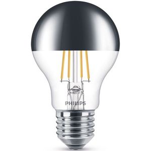 Philips - LED Lamp - E27 - Kopspiegel - Zilver - Dimbaar - 7.2W