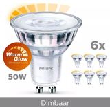 Philips - WarmGlow LED Spot - Dimbaar - Warmwit Licht - 6 Stuks