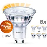 Philips GU10 LED Spot - WarmGlow - 2200-2700K - 3.8W (50W) 6 Stuks