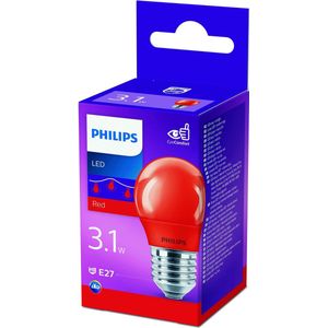 Philips LED Kogellamp - E27 - Rood gekleurd