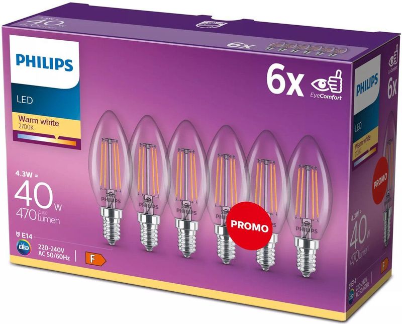 Philips 8718696775035 energy-saving lamp Warm wit 2700 K 4 W E14 F