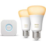 Philips Hue - White Ambiance - Starter Kit - 2 LED-lampen - E27 - Inclusief Hue Bridge
