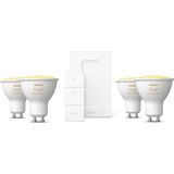 Philips Hue Uitbreidingspakket - White Ambiance - GU10 - 4 lampen incl. Dimmer Switch