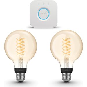 Philips Hue - Starterspakket - Amber - Slimme Decoratieve LED-lampen met E27-fitting