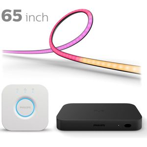 Philips Hue Entertainment Starterspakket voor 65 Inch Beeldscherm - Wit en Gekleurd Licht - Incl. 1 Hue HDMI Sync Box 8k (gen-2), 1 Hue LED Strip 65 Inch, 1 Hue Bridge - Hue White and Color Ambiance Gradient