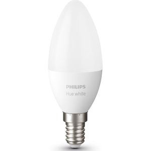 Philips Hue Kaarslamp 1-Pack - E14 - Duurzame LED Verlichting - Warmwit Licht - Dimbaar - Verbind met Bluetooth of Hue Bridge - Werkt met Alexa en Google Home