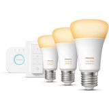 Philips Hue Starterspakket E27 Lichtbron met Bridge en Dimmer Switch - White Ambiance - 3 X 8,5W