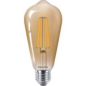 Philips LED-lamp Edison - Extra Warmwit licht - E27 - 48 W - Goud - Energiezuinig - Decoratieve filamentlamp