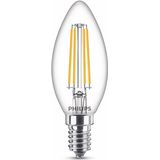 Philips LED-kaarslamp - Warmwit licht - E14 - 60 W - Transparant - Energiezuinige LED-verlichting -Filamentlamp