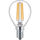 Philips LED-kogellamp - Warmwit licht - E14 - 60 W - Transparant - Energiezuinige LED-verlichting- Filamentlamp