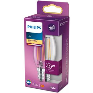 Philips - LED Kaarslamp - Warm Wit - 4,3W - Energiezuinig