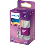Philips - LED Kogellamp - Transparant - 40 W - E14 - Warmwit Licht