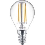 Philips - LED Kogellamp - Transparant - 40 W - E14 - Warmwit Licht