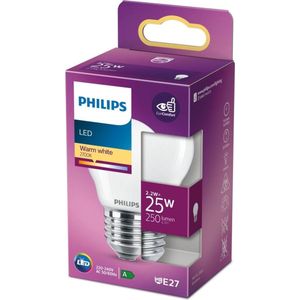 6x Philips LED lamp E27 | Kogel P45 | Mat | 2700K | 2.2W (25W)