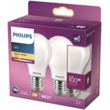 Philips LED Lamp Mat - 100 W - E27 - warmwit licht - 2 stuks