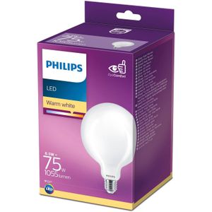 4x Philips LED lamp E27 | Globe G125 | Mat | 2700K | 8.5W (75W)