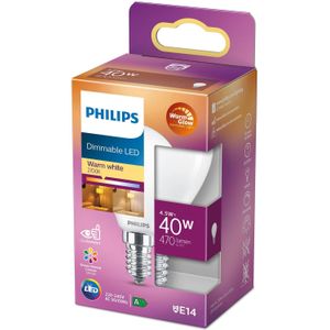 Philips Ledlamp 4.5 W - 40 E14 Dimbaar Warm