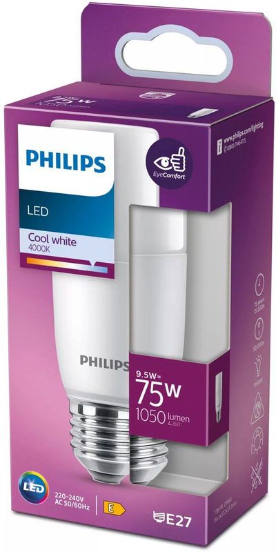 Philips - Led Buislamp - Koud Wit - E27 - 9,5W - 1050 Lumen