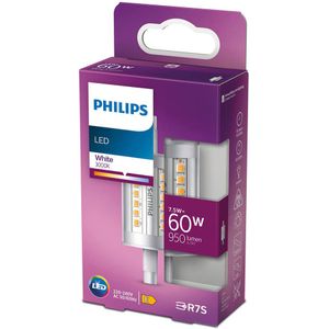 Philips Ledlamp, potlood, R7S, 60 W, 78 mm, neutraal wit, glas