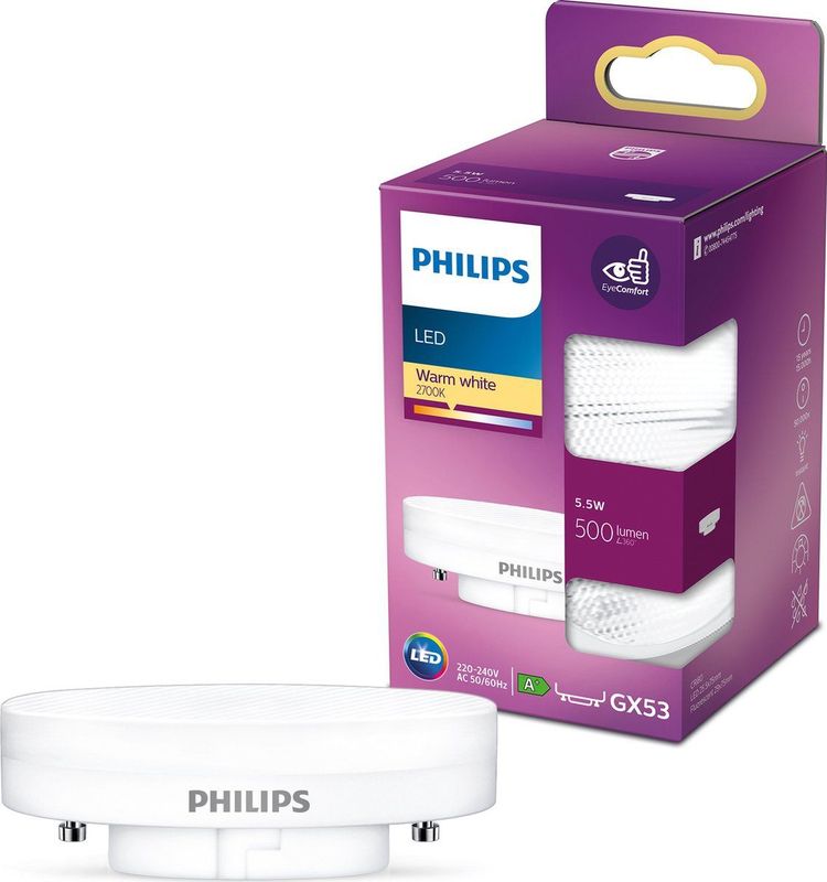 Philips - GX53 LED Spot - Warmwit Licht - 5.5W - Energiezuinig