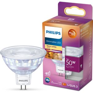Philips LED Spot - 50 W - GU5.3 - Dimbaar warmwit licht