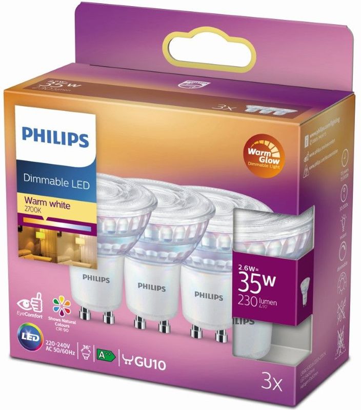 Philips - WarmGlow LED Lamp - Dimbaar - Warm Licht - Kleurweergave Index 90