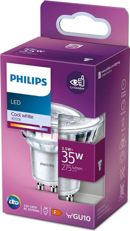 Philips - GU10 Ledspot - Koel Wit - 275 Lumen - 36° Lichtstraal