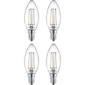 4 stuks | Philips LED kaarslamp 2W 250lm 2700K Helder Niet-Dimbaar | E14 | Extra Warm Wit | 2 watt | 15.000 Branduren