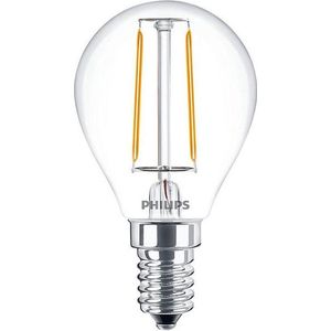 6x Philips LED lamp E14 | Kogel P45 | Filament | Helder | 2700K | 2W (25W)