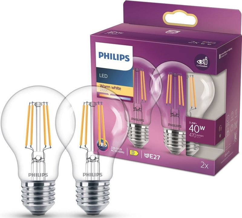 Philips - Led Classic - Lamp - Warm Wit - LED - 4,3W