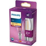Philips - Classic LED Kaarslamp - Transparant - Mat - 4,3 W