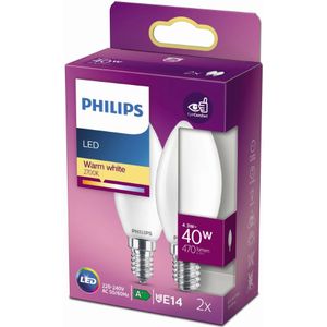 Signify Philips LED classic Lampe 40W E14 Kerze Warmw 470lm matt 2erP