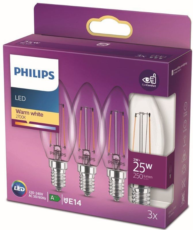 Philips - LED Lamp - Warmwit - E14 Fitting - Energiezuinig
