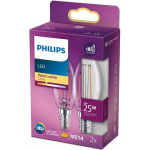 Philips - Classic LED Kaarslamp - Warm Wit - 2 Stuks