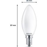 Philips - LED Kaars Mat - Warmwit Licht - E14 - 2 Stuks
