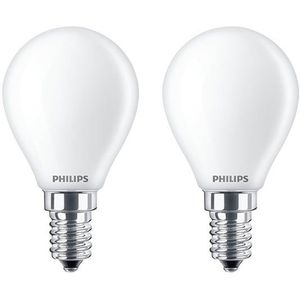 Philips energiezuinige LED Kogellamp MatW E14 warmwit licht 2 stuks Bespaar op energiekosten