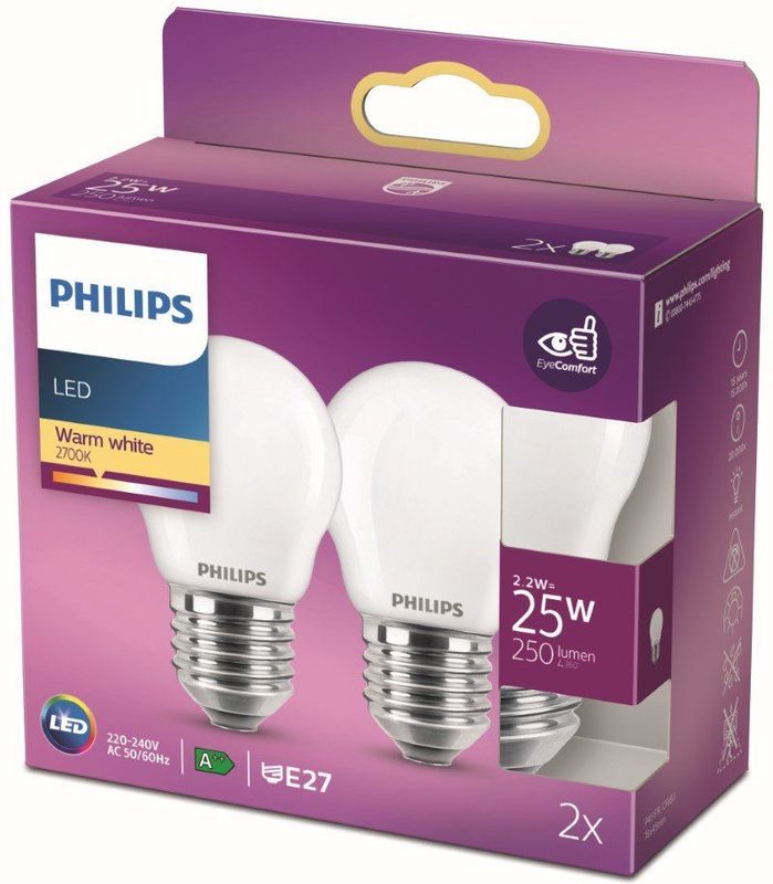 Philips - LED-lamp - Warmwit Licht - E27-Fitting - Energiezuinig