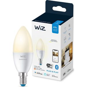 WiZ Kaarslamp E14 - Warmwit Licht - Slimme LED Lamp - 40 W - Verbind met Wi-Fi - Gemakkelijk te Bedienen